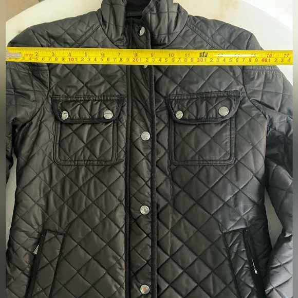 Michael Kors Quilted Black Jacket Puffer Utility Coat Sporty Chic Classic Style - Picture 4 of 10